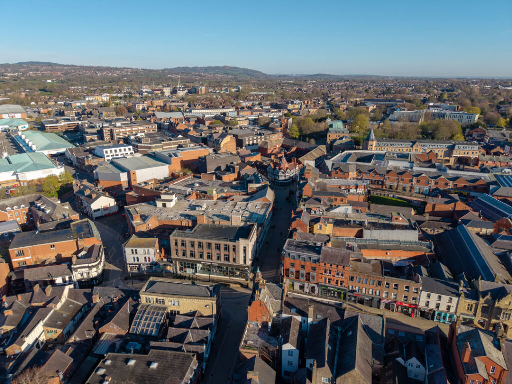 Aerial View Wrexham High Street